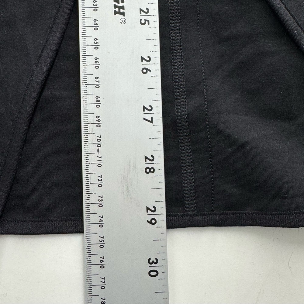 Spanx Black Asymmetrical Draped Jacket XS Faux Leather Sleeve Moto Chic Edgy - Picture 8 of 13